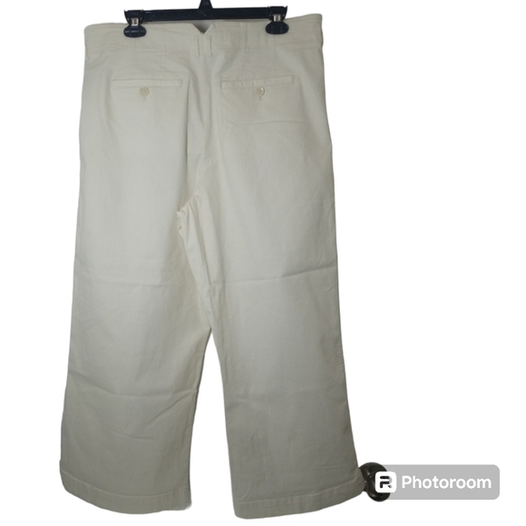 Maeve by Anthropologie Ivory High-Rise Wide-Leg Pleated Pants Size 12 - Picture 8 of 15